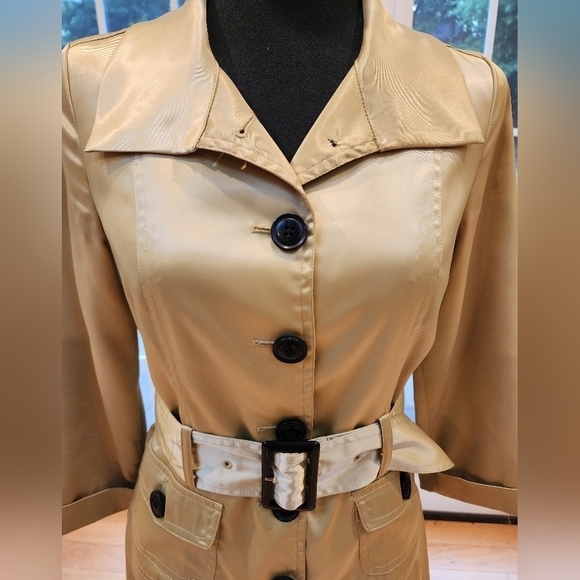 Vintage VERTIGO PARIS Satin Trench-Style Dress - Picture 5 of 16